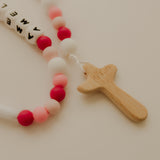 Jesus Loves You—Pink | Custom Baby Rosary