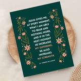 Suffering and Strength St. Therese Greeting Card