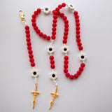 Red Flower Children's Rosary or Keychain