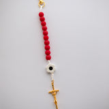 Red Flower Children's Rosary or Keychain