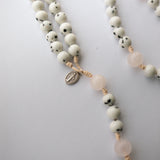 White/Black Spotted Rosary [one of a kind]