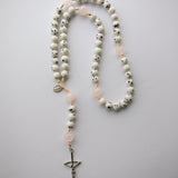 White/Black Spotted Rosary [one of a kind]