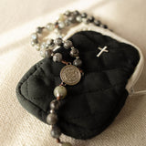 Black Cross Rosary Pouch