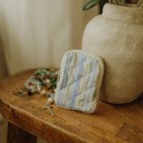 Blue Floral Rosary Pouch