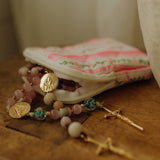 Pink Floral Rosary Pouch